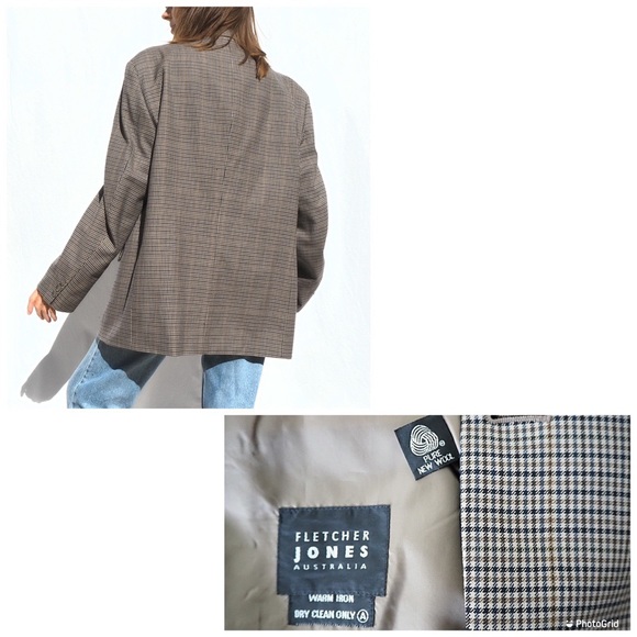 VINTAGE CHECK HOUNDSTOOTH OVERSIZE MENS BLAZER - Picture 4 of 4